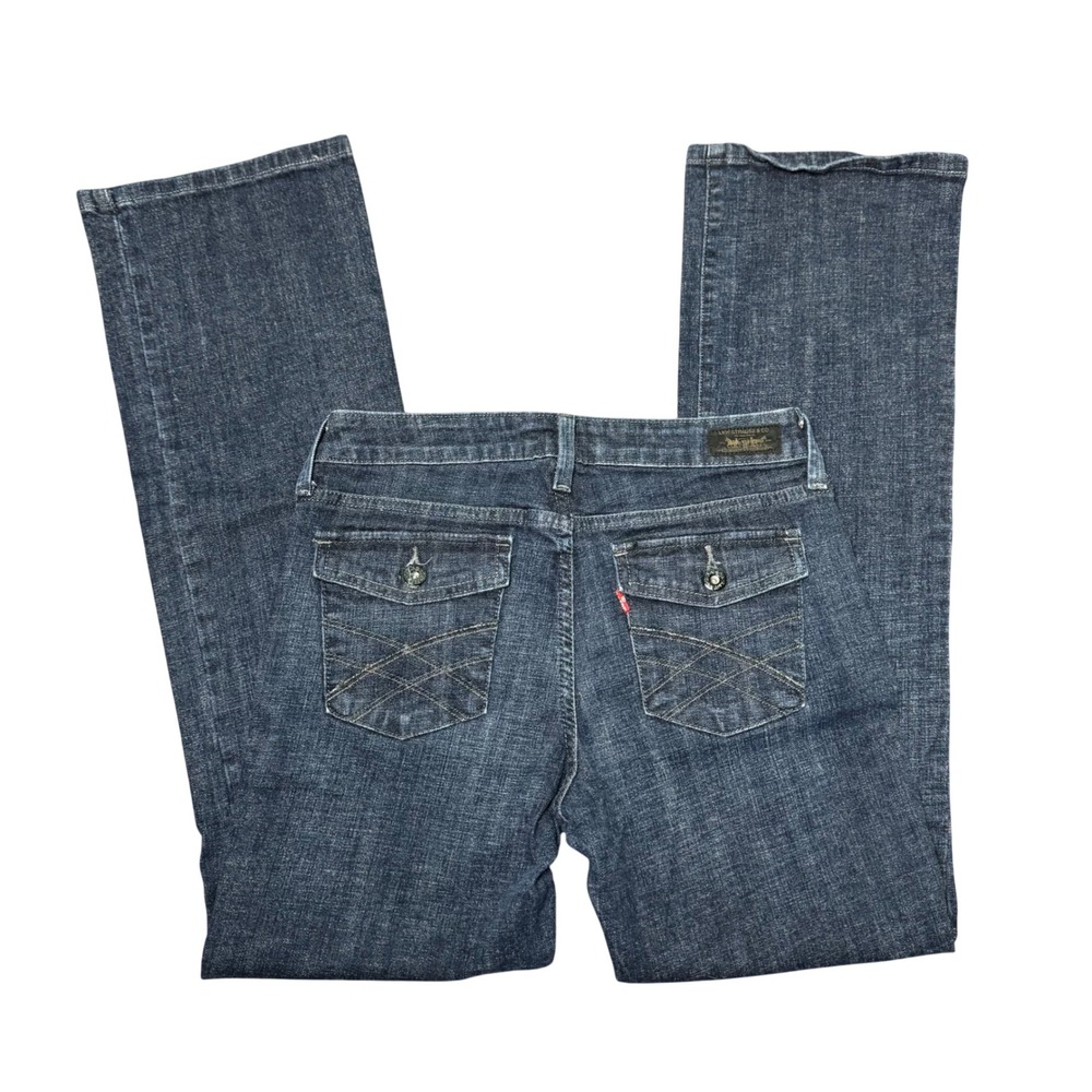 Levi's Low Boot Cut 545 Jeans Women's Size 8 Dark Wash Y2K Style Flap Pocket